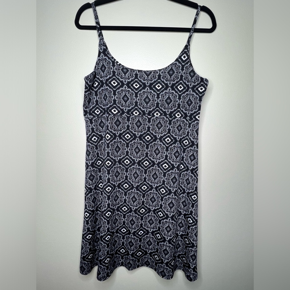 Black & White All Over Boho Pattern Dress - Medium